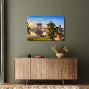Obraz - Most cez rieku, Budapešť, Maďarsko (90x60 cm)