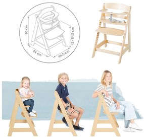 Jedálenská stolička v béžovo-prírodnej farbe Born Up 2in1 Luxe – Roba