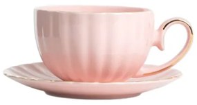 Šálka MINA s podšálkou, ružová 730634 250 ml