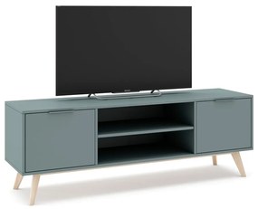 Zelenosivý TV stolík 140x53 cm Pisco – Marckeric