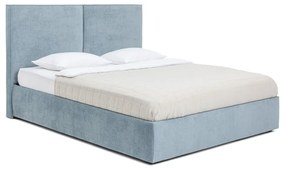 Modrá čalúnená dvojlôžková posteľ s úložným priestorom s roštom 180x200 cm Thessa Bold – Bonami Selection