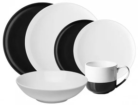 Lunasol - Porcelánový set čierny / biely 8 ks - Flow (491075)