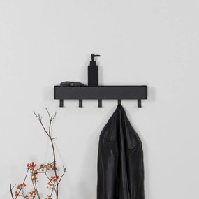Čierny kovový nástenný vešiak s poličkou Dax Play – Spinder Design