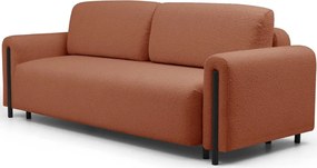 Terakotová rozkladacia/s úložným priestorom pohovka z textílie buklé 244 cm Arcadova – ELTAP