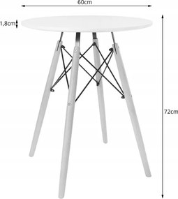 Jedálenský stôl TODI biely / hnedý s dvomi stoličkami WAT biele / hnedé