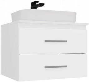 Závěsná skříňka pod umyvadlo s deskou NEL 2S 60 cm bílá