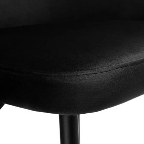 Jedálenská stolička HAMPTON zamatová, čierna