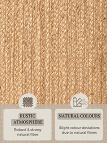 Hanse Home, Kusový koberec Jute Braided 106005 Gold ovál, 160x230 ovál, béžová, chodba / predsieň
