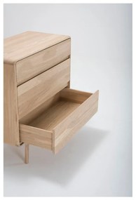 Komoda z masívneho dubového dreva s 3 zásuvkami Gazzda Fawn