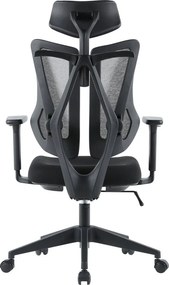 Herná ergonomická stolička ERACER H3246 — sieť / látka, sivá / čierna