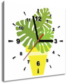 Gario Obraz s hodinami Rastlinka v črepníku Rozmery: 40 x 40 cm