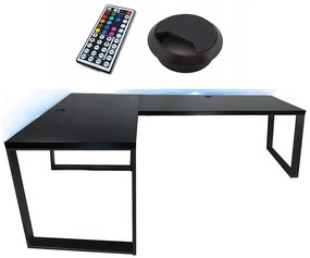 Písací Stôl Roh. Loft Low Čierna 202x136x2,8 Model 2