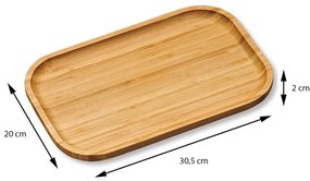 Drevený servírovací podnos Kira, 30,5x20 cm