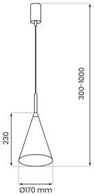 Závesné svietidlo Capital, 1x medené kovové tienidlo, (fi 17cm), b