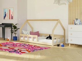 Nízka domčeková posteľ pre deti FENCE 6v1 so zábranou