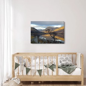 Obraz - Hory pri jazere (90x60 cm)