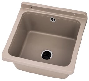 Gamma Riva, univerzálna plastová výlevka 40x38x22,8 cm + sifón, 1-komorová, béžová, GMA-KGR40-B
