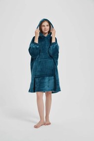 Deka s rukávmi HOODIE tmavotyrkysová