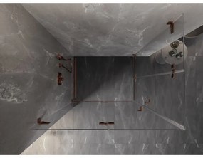 Mexen Lunar-F Duo, skladací sprchový kút 90 x 70 cm, 8mm číre sklo, profil ružové zlato, 836-090L-070P-60-00