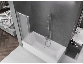 Mexen Fox, 2-krídlová vaňová zástena 85x150 cm, 5mm sklo námraza, chrómový profil, 891-085-002-01-30