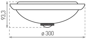 Stropné svietidlo s pohybovým senzorom MANA 2xE27/40W/230V priemer 30 cm biele
