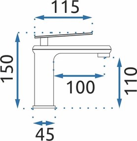 Rea Blade, umývadlová batéria h-150, retro-čierna, REA-B9973