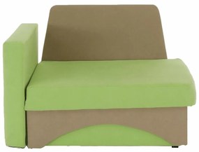 Tempo Kondela Rozkladacie kreslo, zelená/béžová, ľavá, KUBOŠ