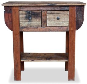 vidaXL Prístavný stolík z masívneho recyklovaného dreva, 80x35x80 cm