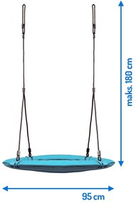Neo-Sport Hojdačka Bocianie hniezdo Swingo XXL Tyrkysová 95 cm