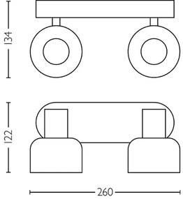Philips - Bodové svietidlo SLEET 2xE14/25W/230V