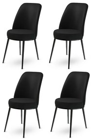 Súprava jedálenských stoličiek Dexa Black, 4 ks, 4 ks
