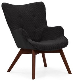 Čierne menčestrové kreslo Niko – Ropez