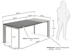 AXIS PORCELAIN GREY rozkladací jedálenský stôl 140 (200) cm