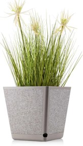 PLASTOVÝ KVETINÁČ PILEA TX 24X24 CM SIVÁ