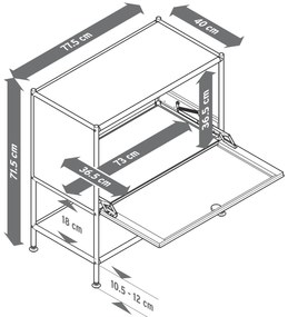 Kovová odkladacia skrinka »CN3« s 1 výklopným priečinkom, staroružová