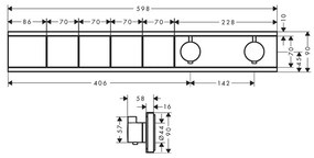 Hansgrohe RainSelect, batéria pod omietku na 4 spotrebiče, matná biela 15382700