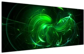 Obraz - zelená abstrakcia (120x50 cm)