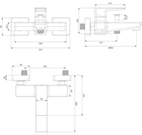 OMNIRES PM7430CR - Vaňová batéria PARMA lesklý chróm