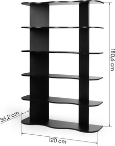 Knihovna Rheo 120 cm černá