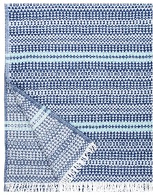 Vlnená deka Aino 130x170, modro-tyrkysová