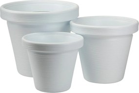 PLASTOVÝ KVETINÁČ SRTIA RIFLO 39X34 CM BIELA