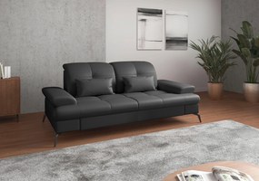 XXXLutz TROJMIESTNA POHOVKA, čierna, pravá koža Sit & More - Sedačky - 00014401211Z
