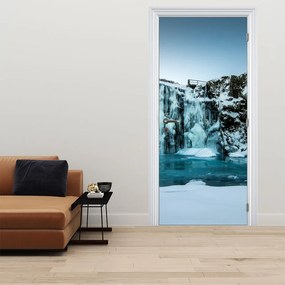 Fototapeta na dvere - Zamrznuté vodopády (95x205cm)
