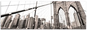 Obraz na plátne - Manhattan Bridge - panoráma 5925A (105x35 cm)