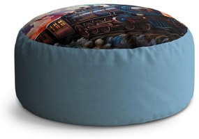 Sablio Taburet Circle Parná lokomotíva v kúzelnej krajine: 38x48 cm