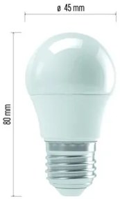 EMOS LED Mini žiarovka, E27, 4W, teplá biela