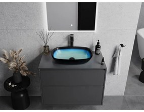 Mexen Araks, sklenené umývadlo na dosku 54 x 39,5 x 11 cm, modrá, 24155447