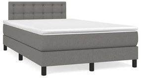 Boxspring posteľ s matracom a LED, tmavosivá 120x190 cm, látka 3270068