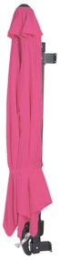 Nástenný slnečník Casoria 3 m polyester hliník/oceľ - ružovo-červená