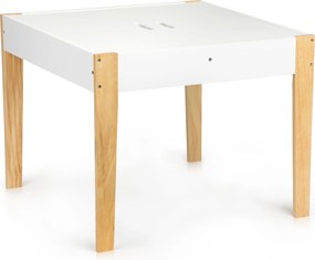 Detský stôl s 2 stoličkami ECOTOYS – skandinávska súprava s úložným priestorom a tabuľou